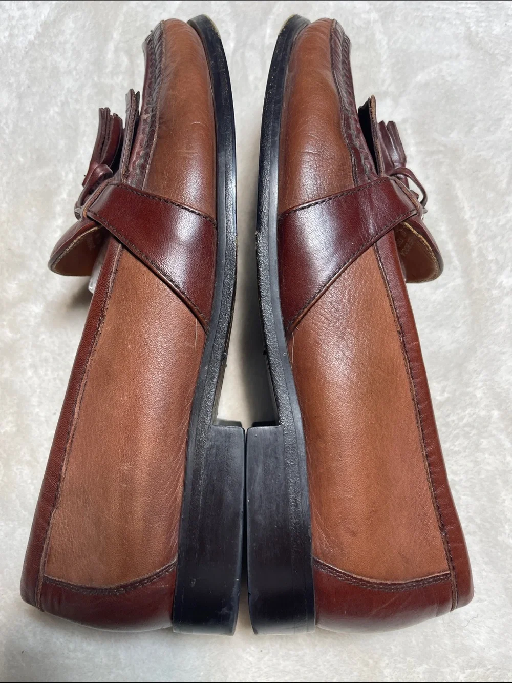 French Shriner Men's Tassel Kiltie Loafers in Dark Brown Size 9.5